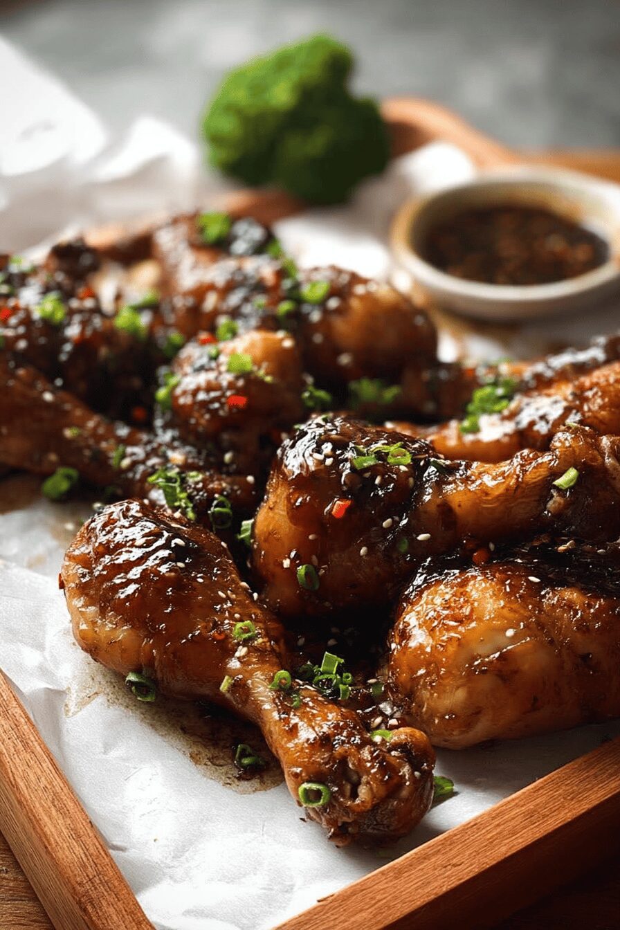 sticky chinese plum chicken drumsticks