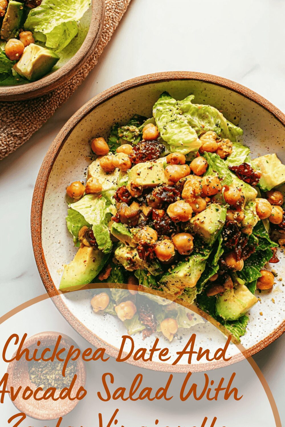 Chickpea Date And Avocado Salad With Zaatar Vinaigrette