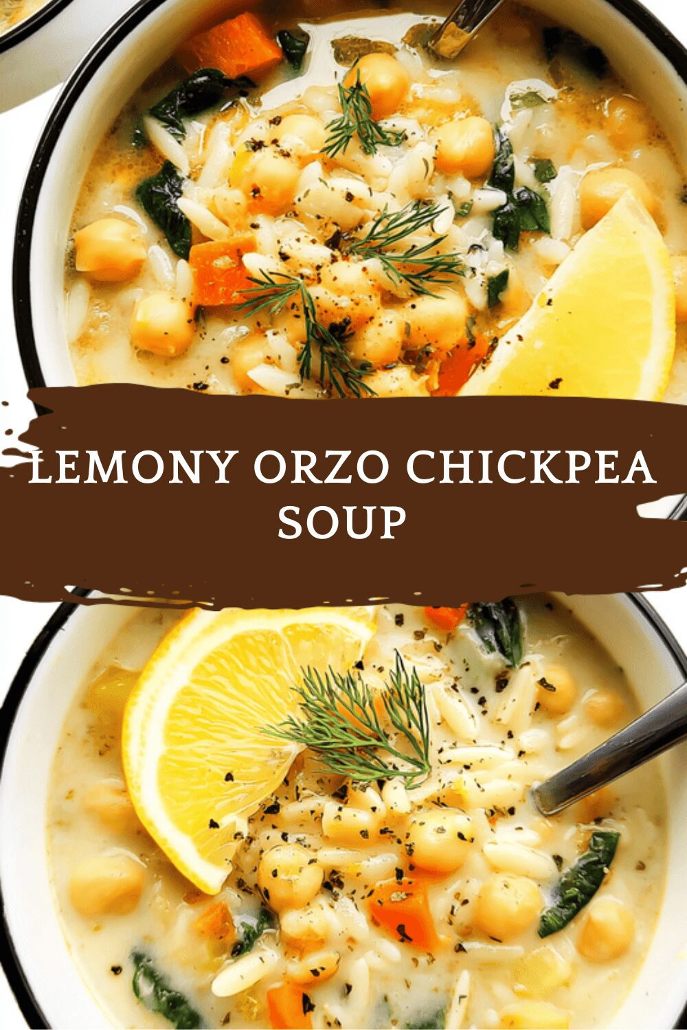 Lemony Orzo Chickpea Soup