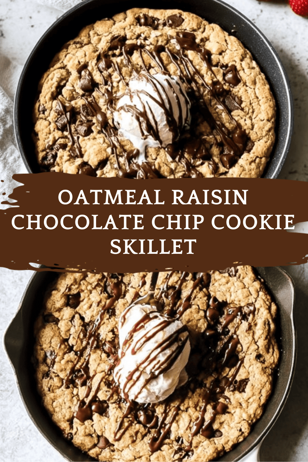 Oatmeal Raisin Chocolate Chip Cookie Skillet