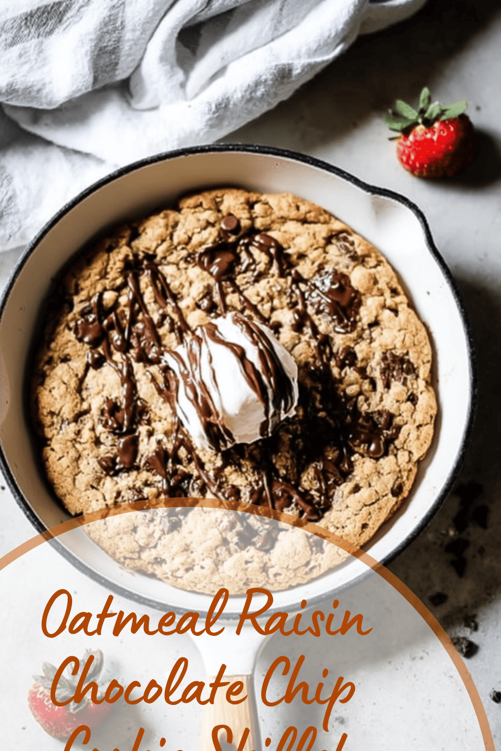 Oatmeal Raisin Chocolate Chip Cookie Skillet