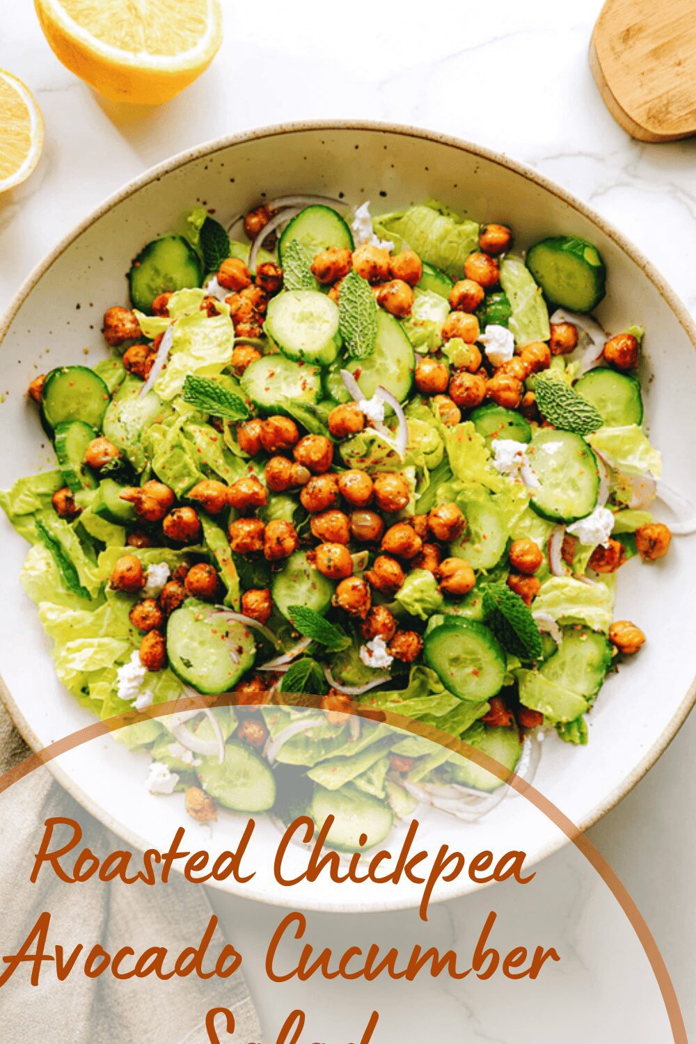 Roasted Chickpea Avocado Cucumber Salad