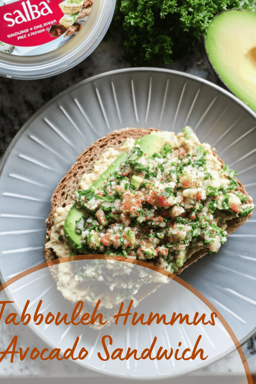 Tabbouleh Hummus Avocado Sandwich
