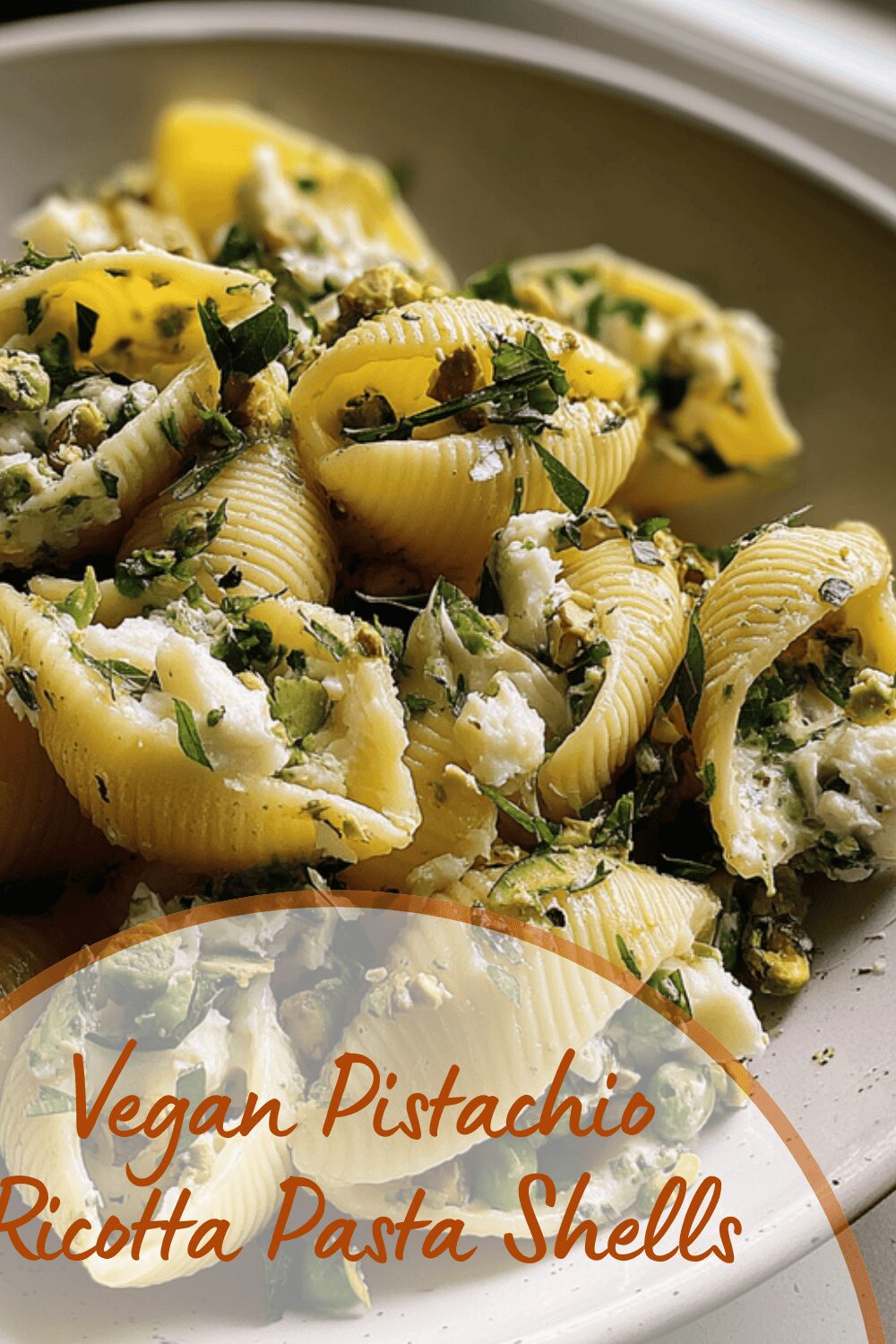 Vegan Pistachio Ricotta Pasta Shells