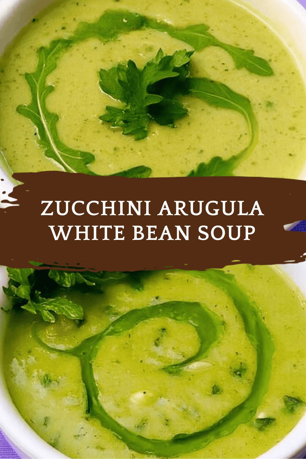 Zucchini Arugula White Bean Soup