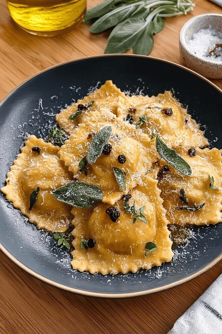 Butternut Squash Ravioli Recipe With Creamy Sauce And Filling