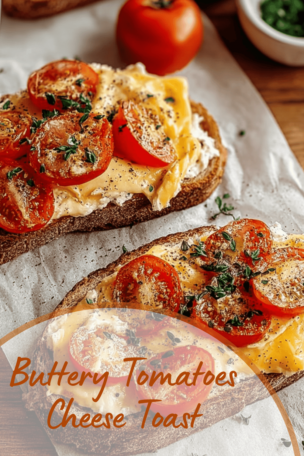 Buttery Tomatoes Cheese Toast