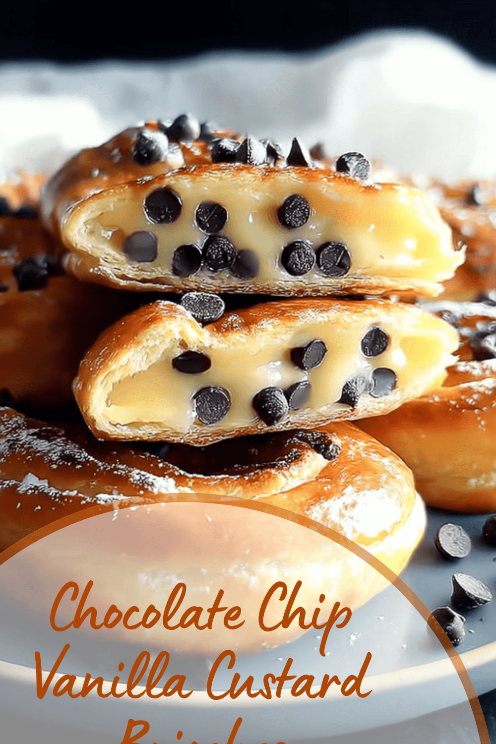 Chocolate Chip Vanilla Custard Brioches