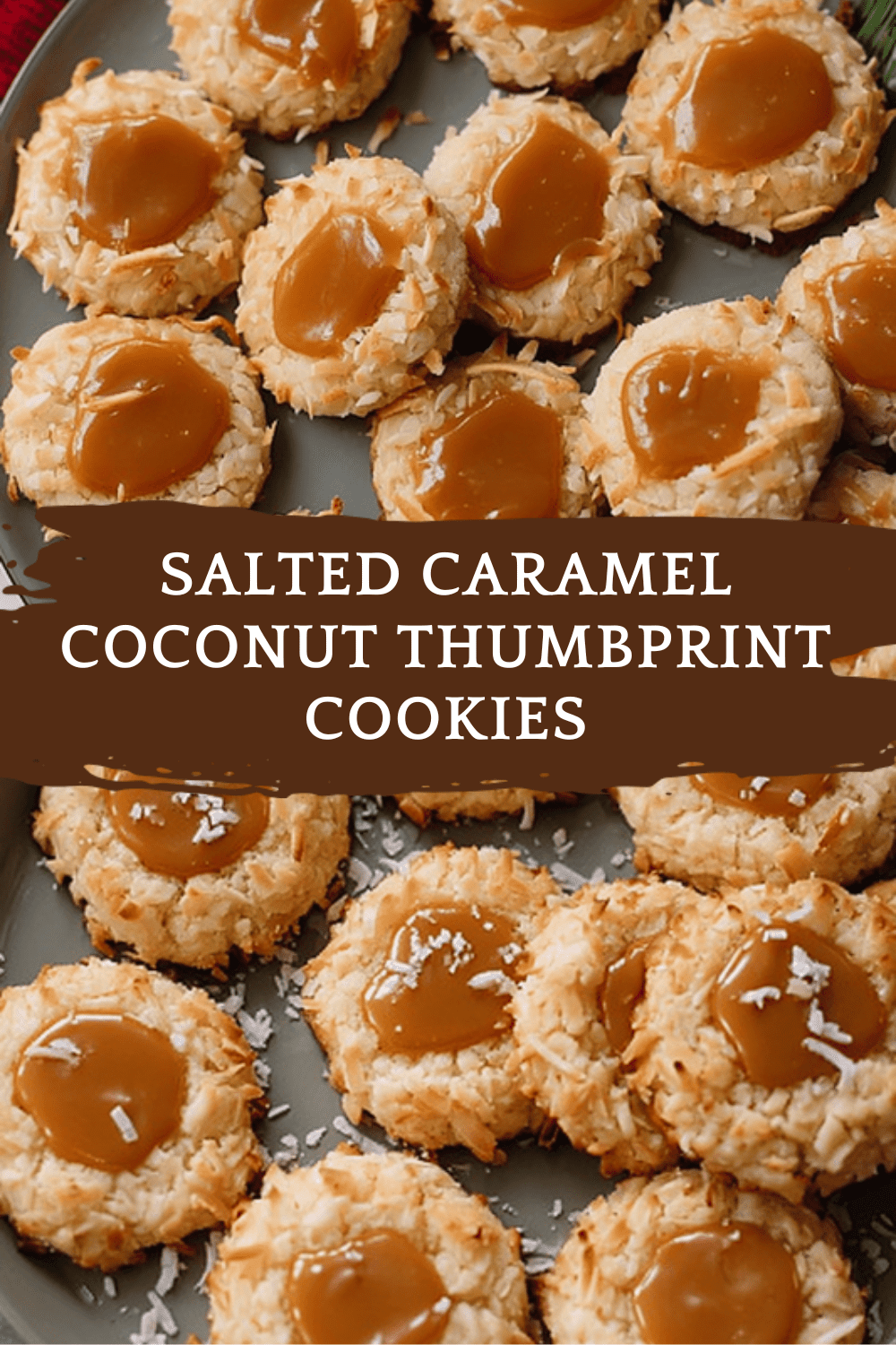 Salted Caramel Coconut Thumbprint Cookies