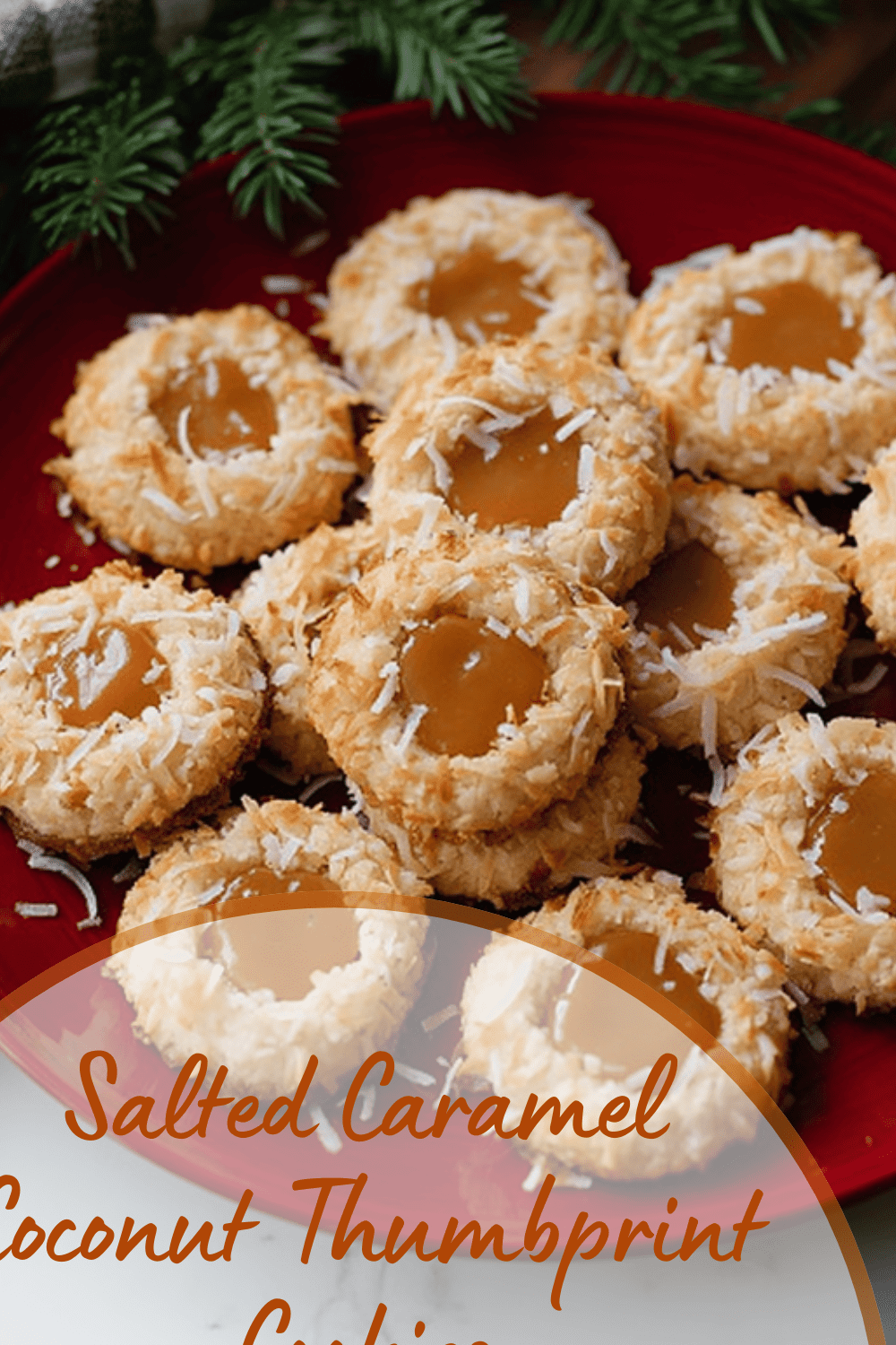 Salted Caramel Coconut Thumbprint Cookies