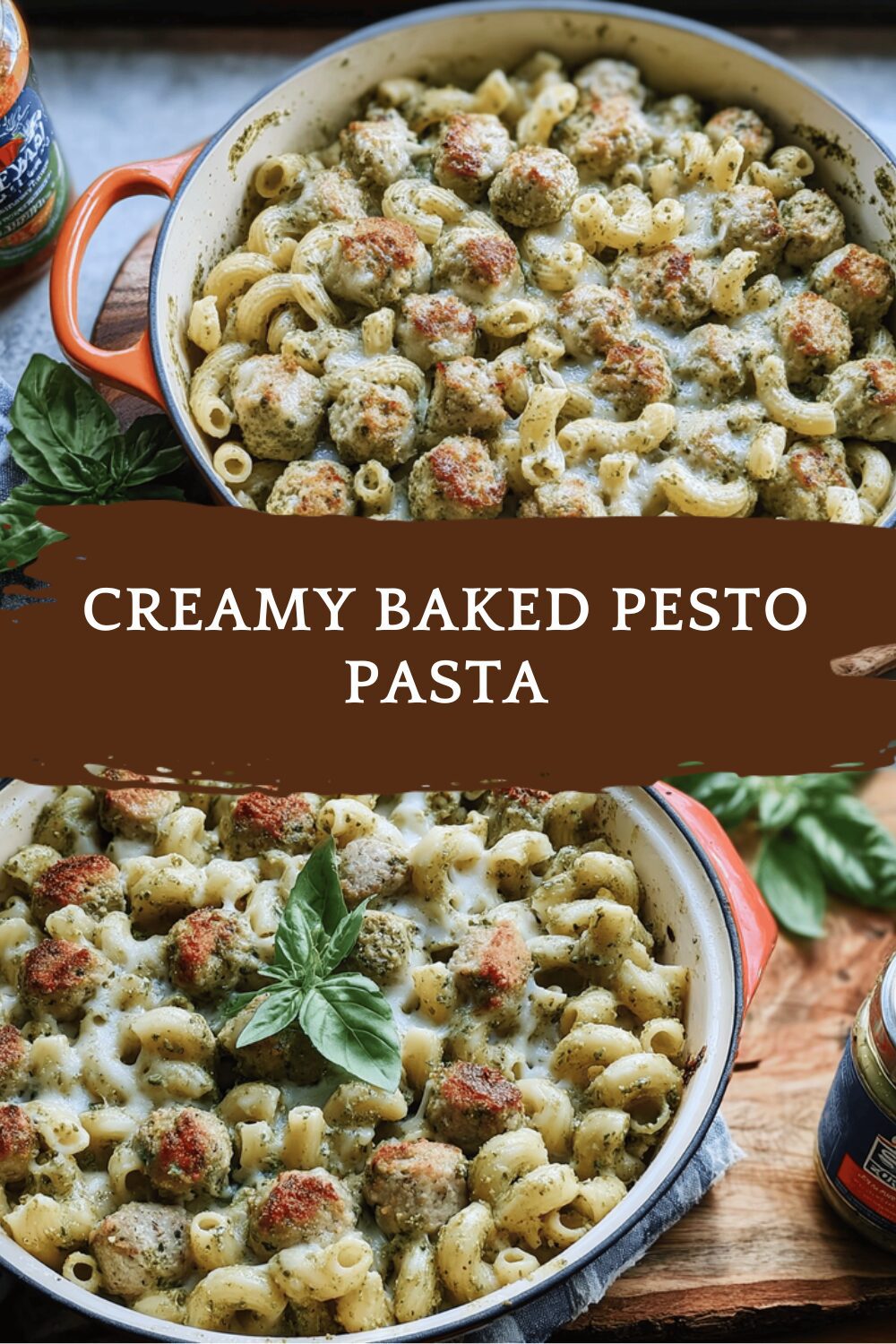 Creamy Baked Pesto Pasta