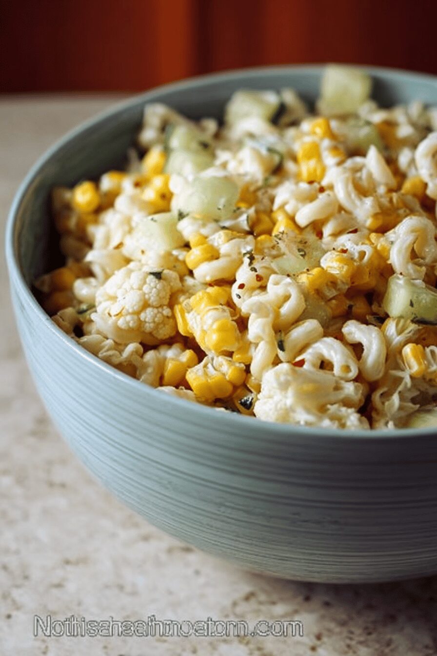 Cucumber Cauliflower Pasta Salad