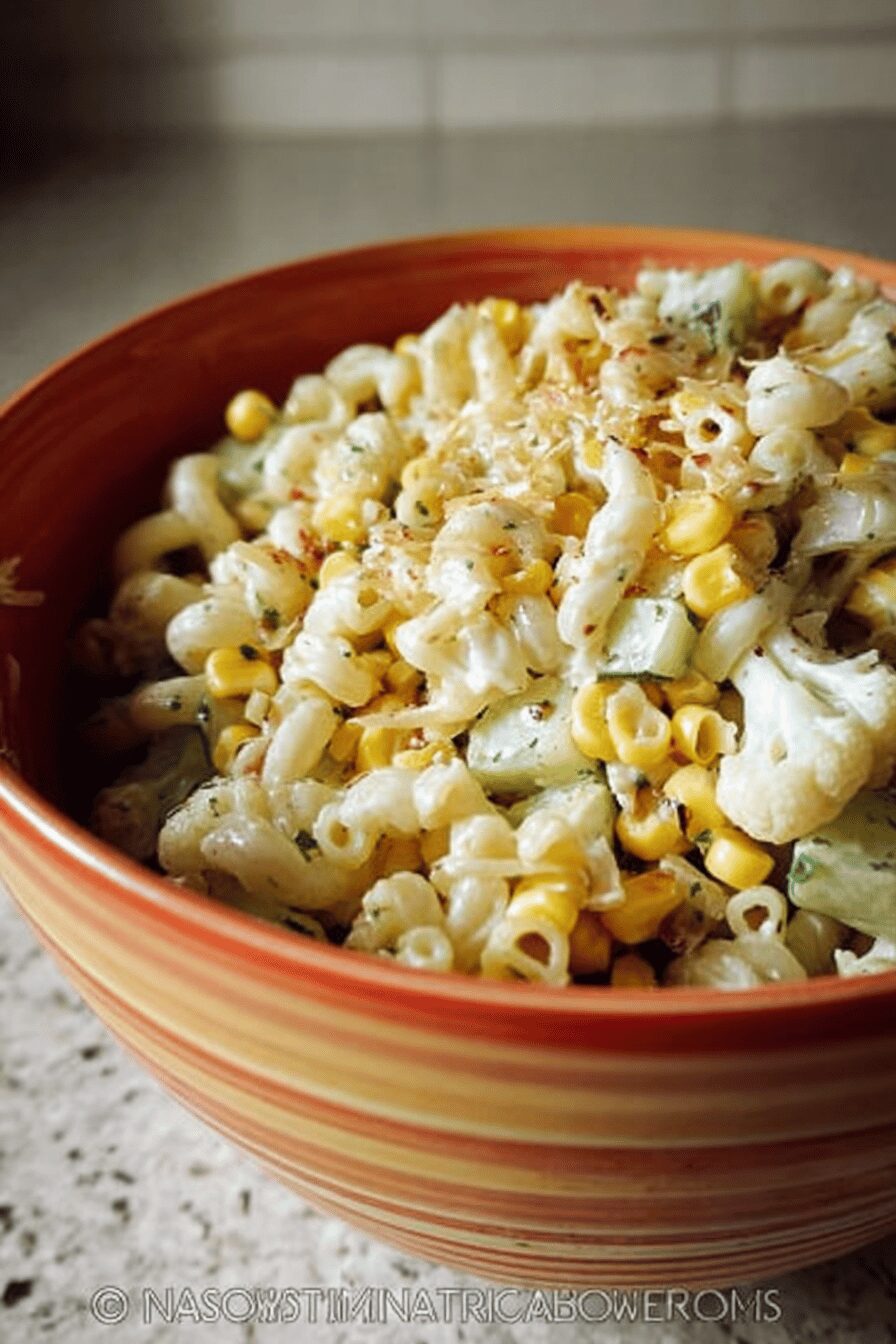 Cucumber Cauliflower Pasta Salad