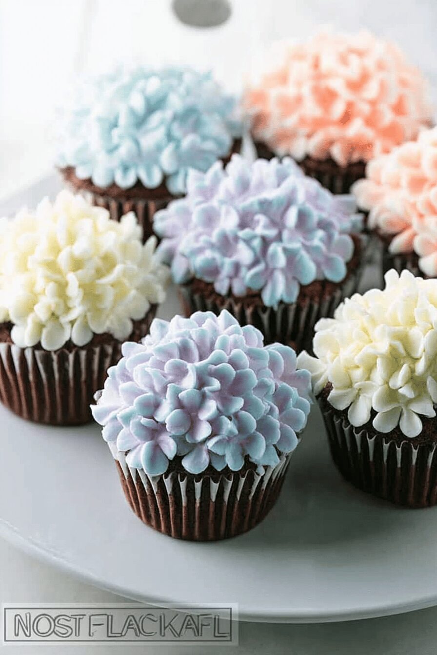 Hydrangea Cupcakes
