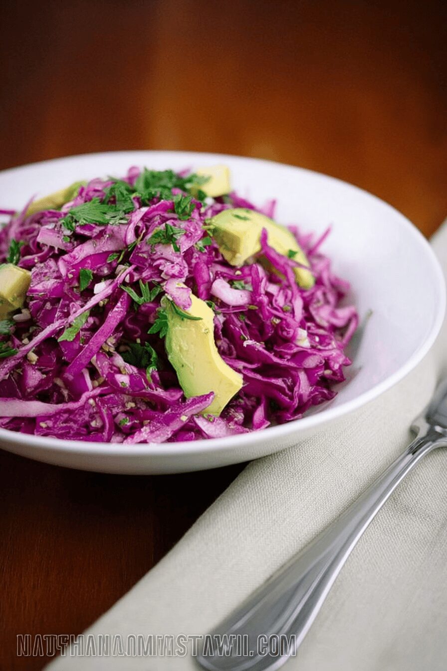 Red Cabbage Avocado Salad