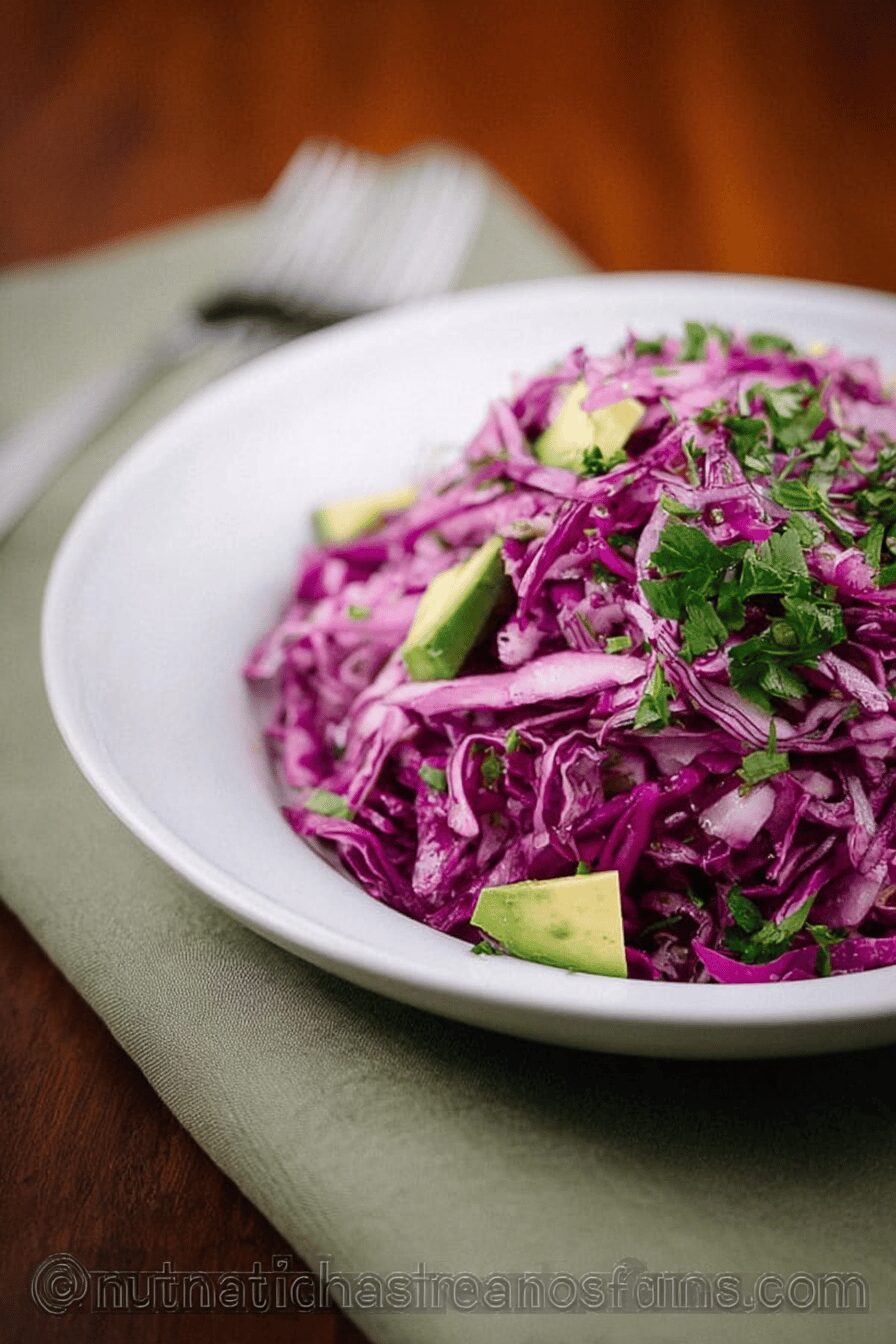 Red Cabbage Avocado Salad