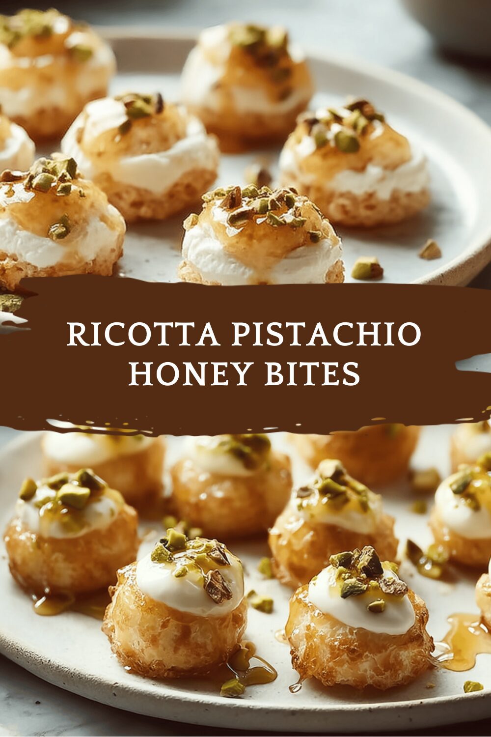 Ricotta Pistachio Honey Bites