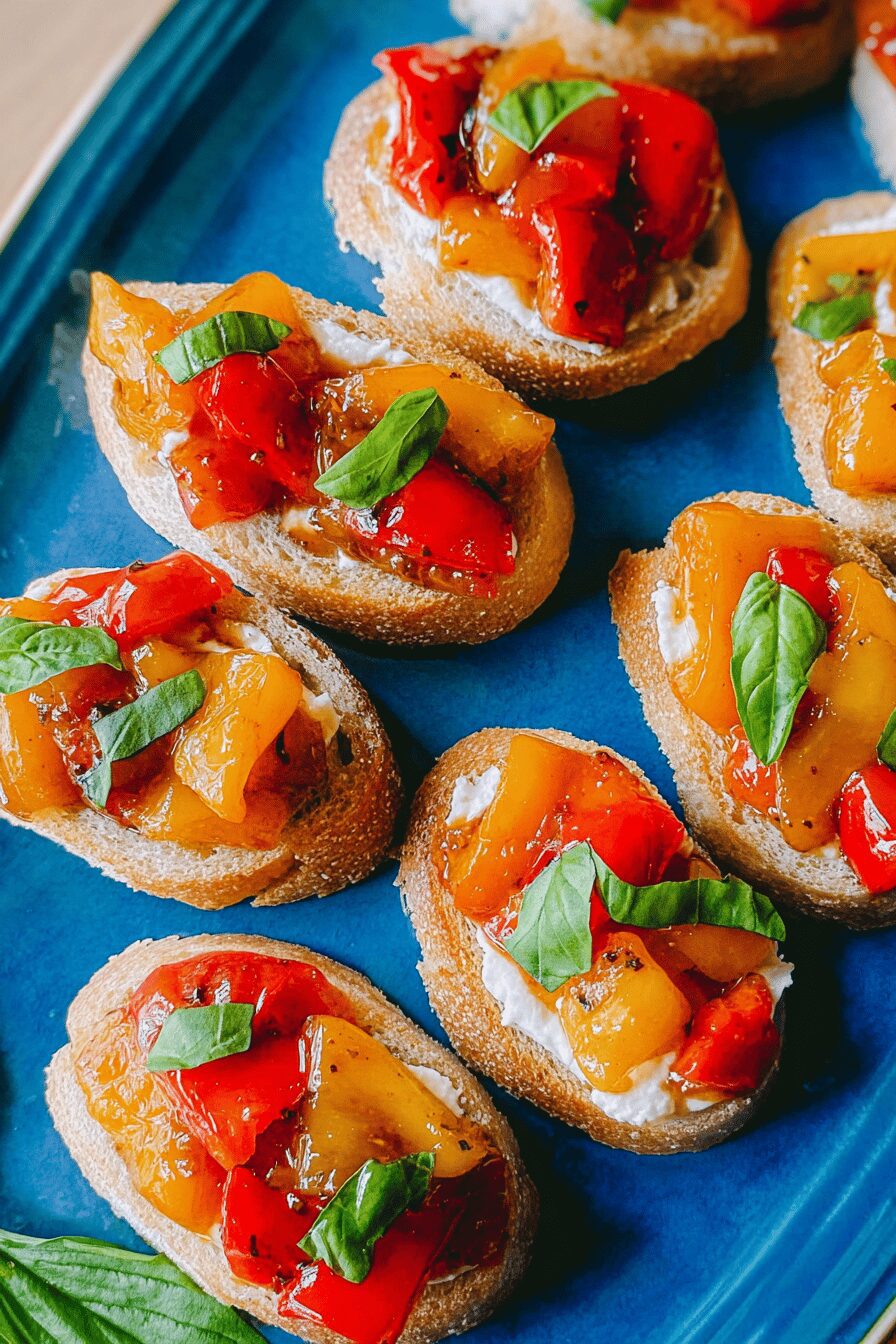Roasted Pepper Bruschetta