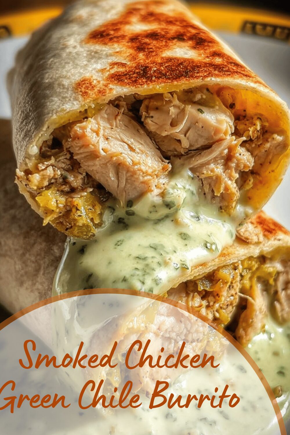 Smoked Chicken Green Chile Burrito