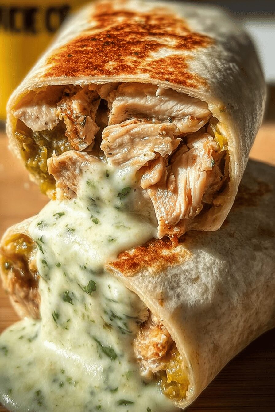 Smoked Chicken Green Chile Burrito