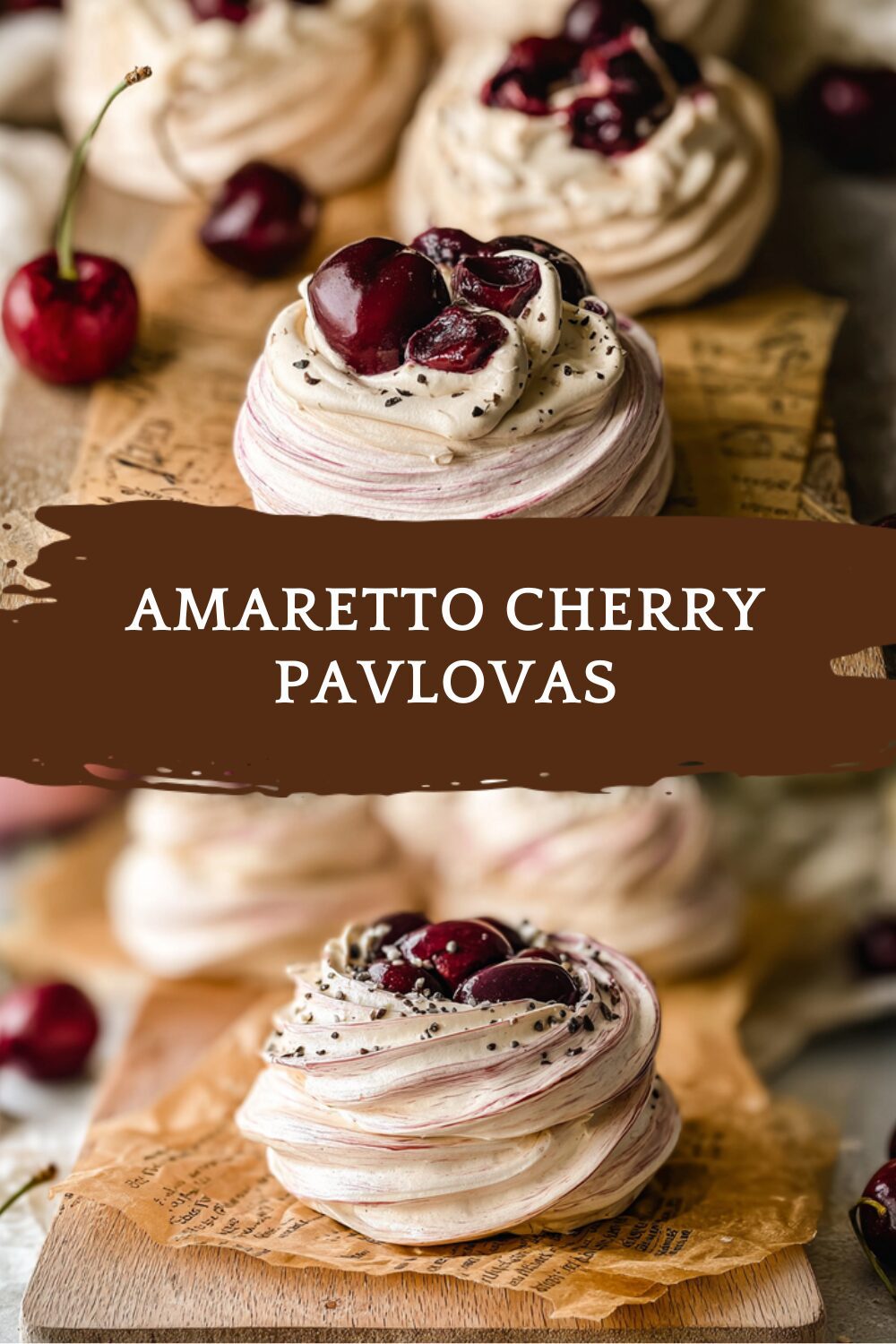 Amaretto Cherry Pavlovas