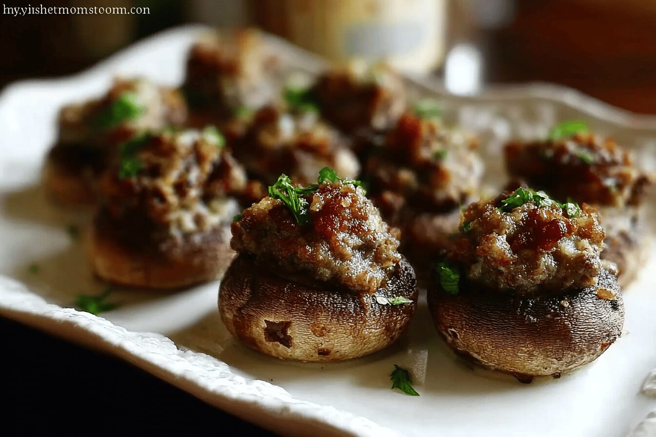 Beef Stuffed Mushrooms