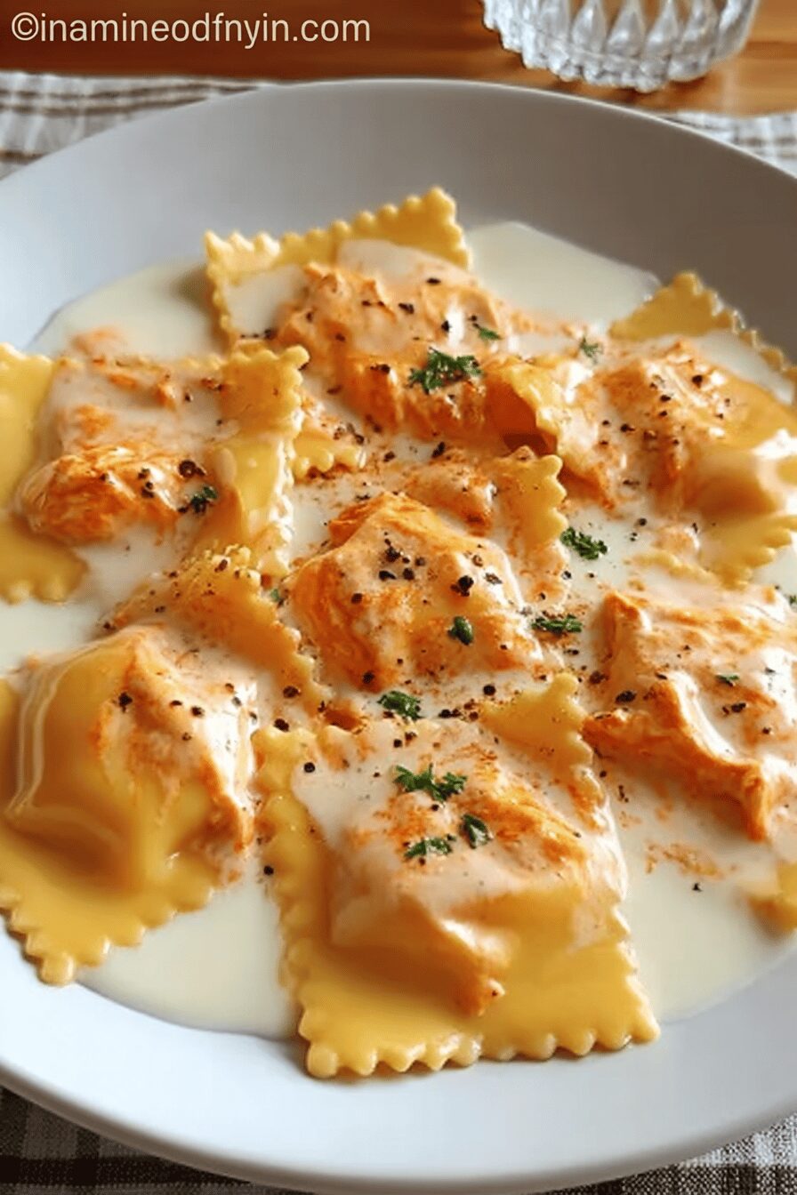 Buffalo Chicken Ravioli Recipe With Creamy Spicy Sauce