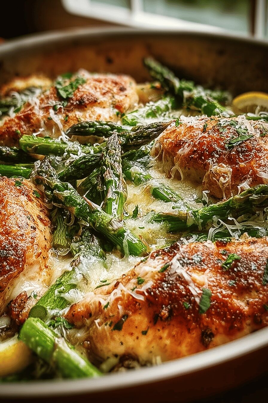 Caesar Chicken Asparagus Bake