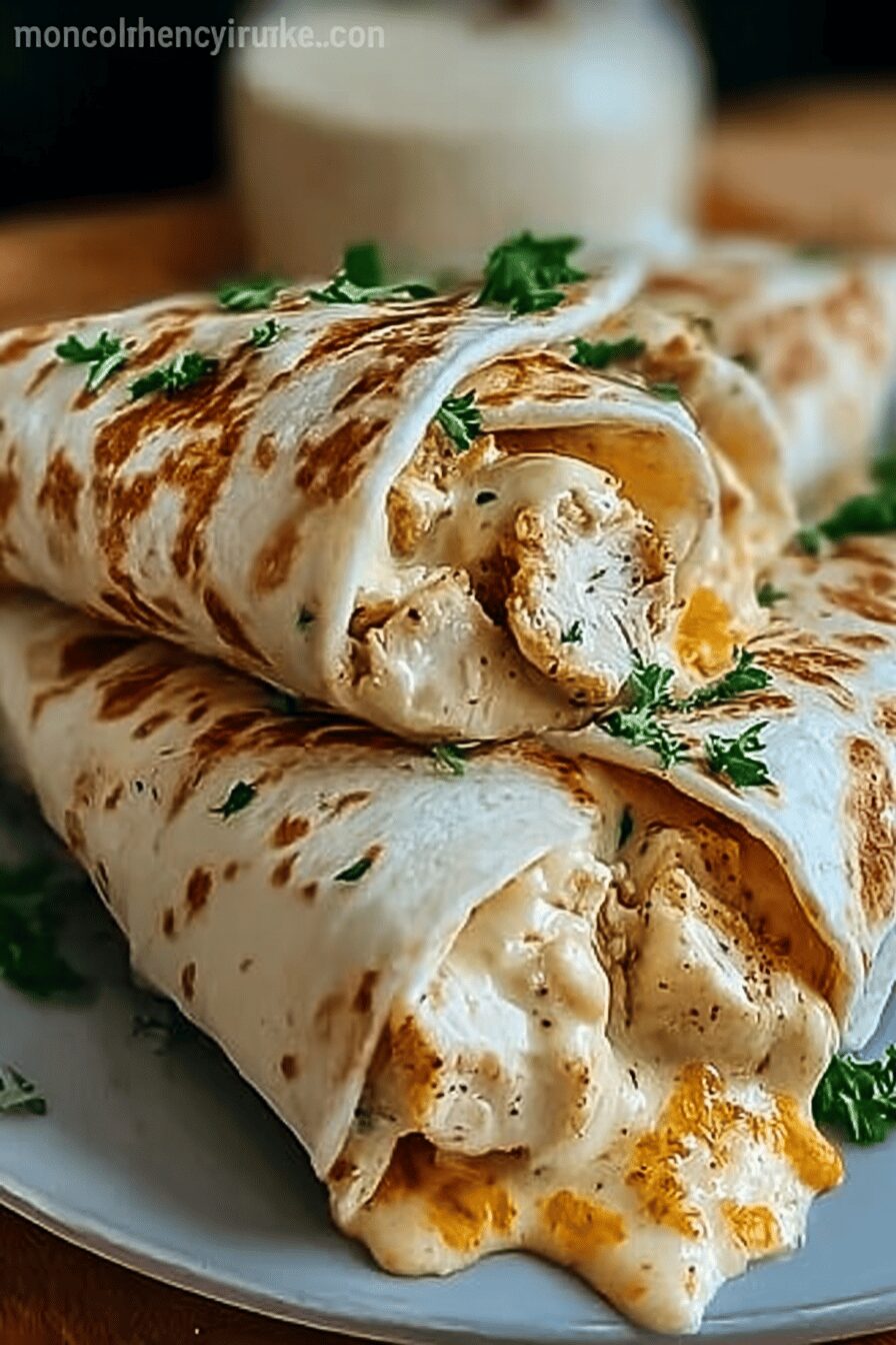 Cheesy Garlic Chicken Wraps
