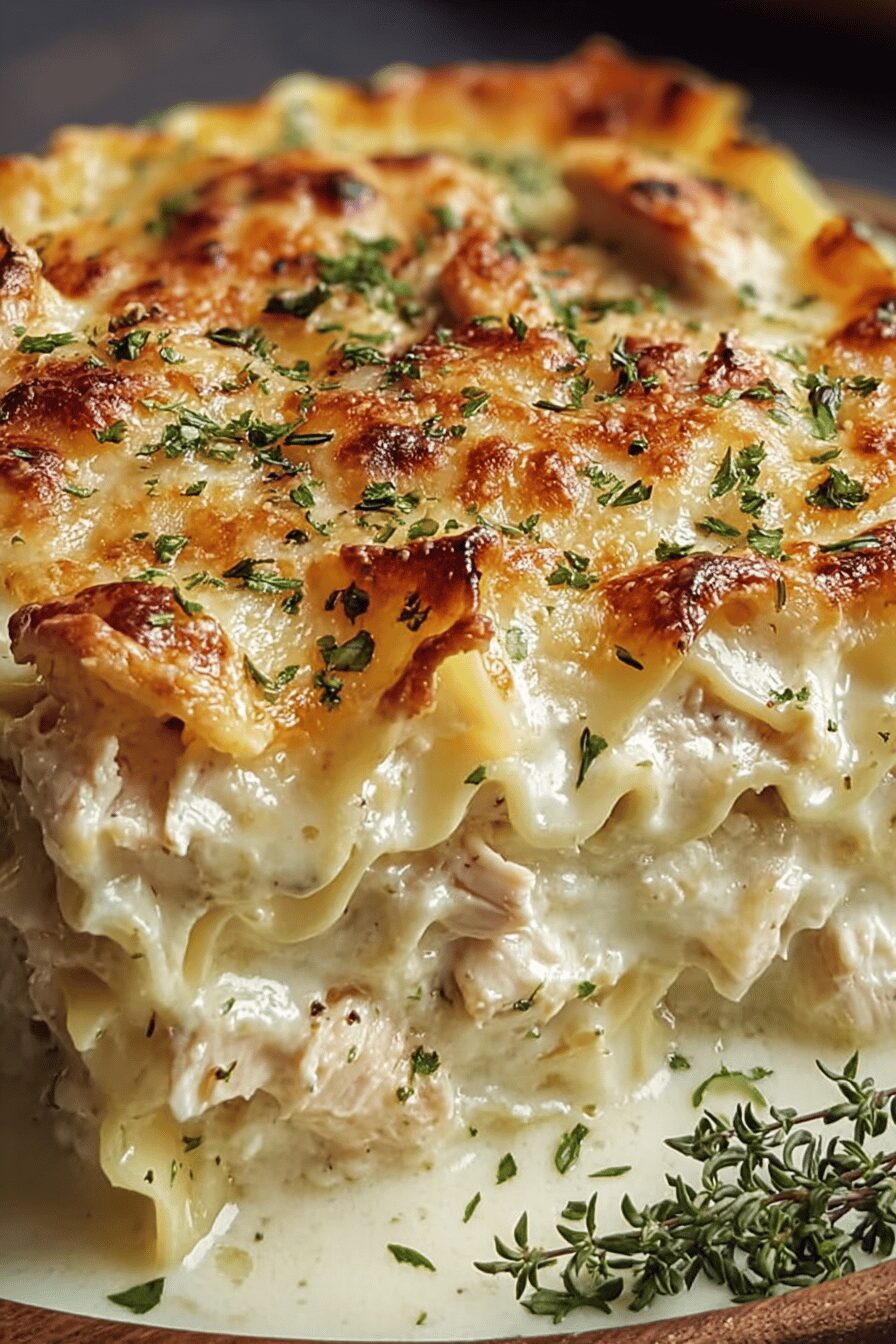Chicken Alfredo Lasagna Bake