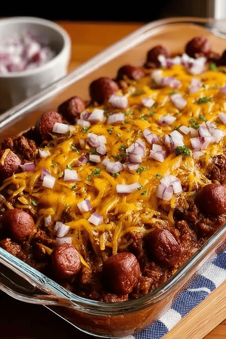 Chili Cheese Dog Casserole