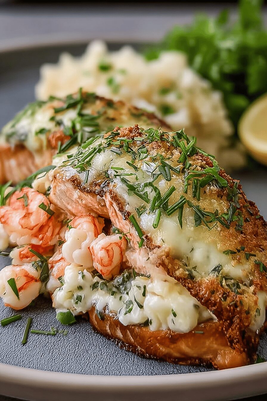 Crab Shrimp Stuffed Salmon