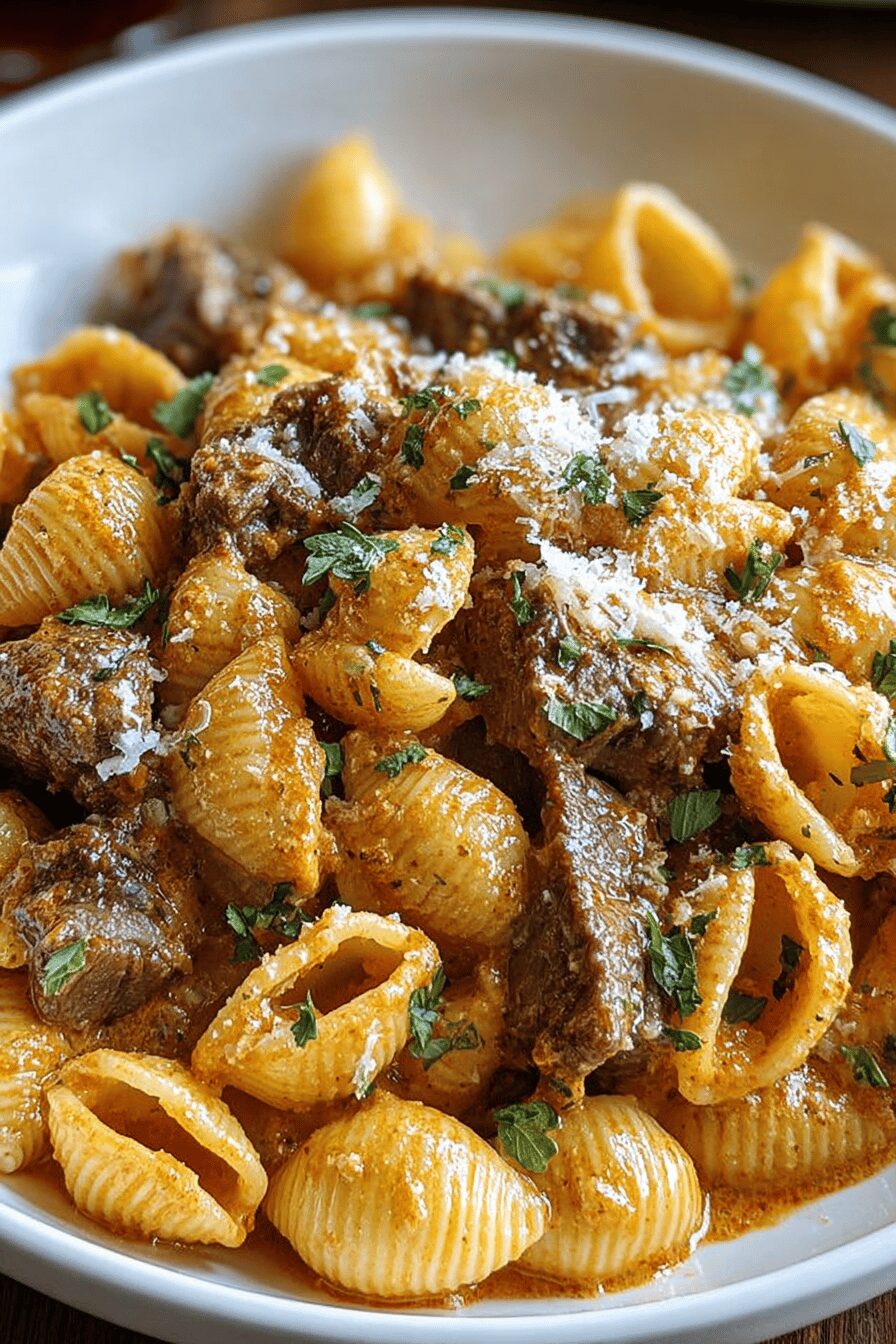 Creamy Paprika Steak Shells