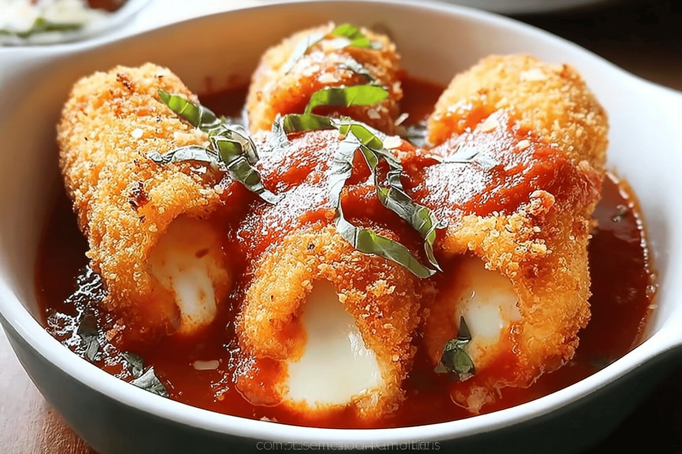 Crispy Chicken Parmesan Rolls