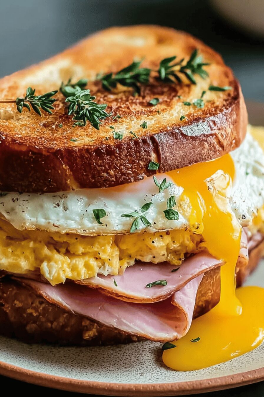 Egg Ham Breakfast Sandwich