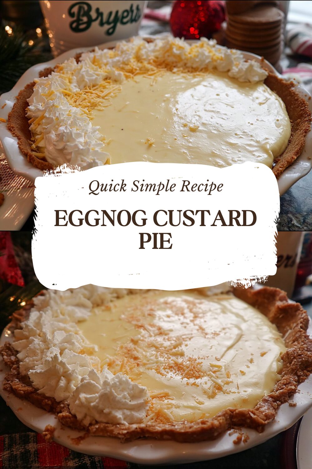 Eggnog Custard Pie
