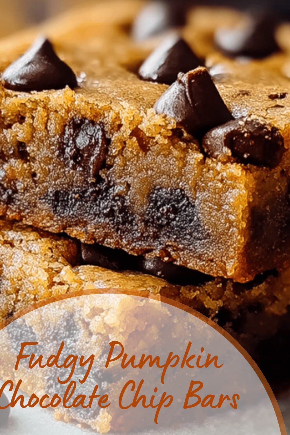 Fudgy Pumpkin Chocolate Chip Bars