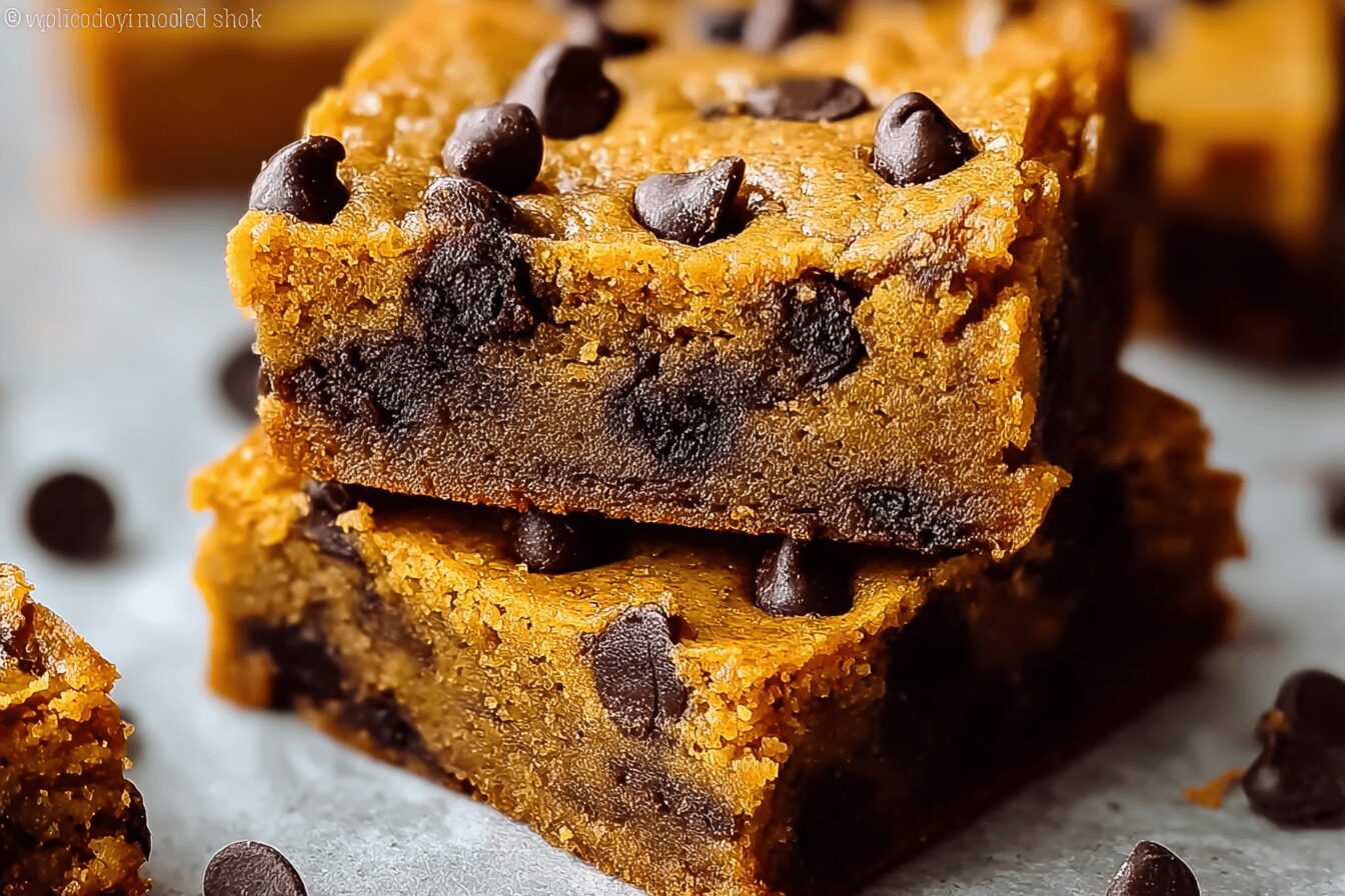 Fudgy Pumpkin Chocolate Chip Bars