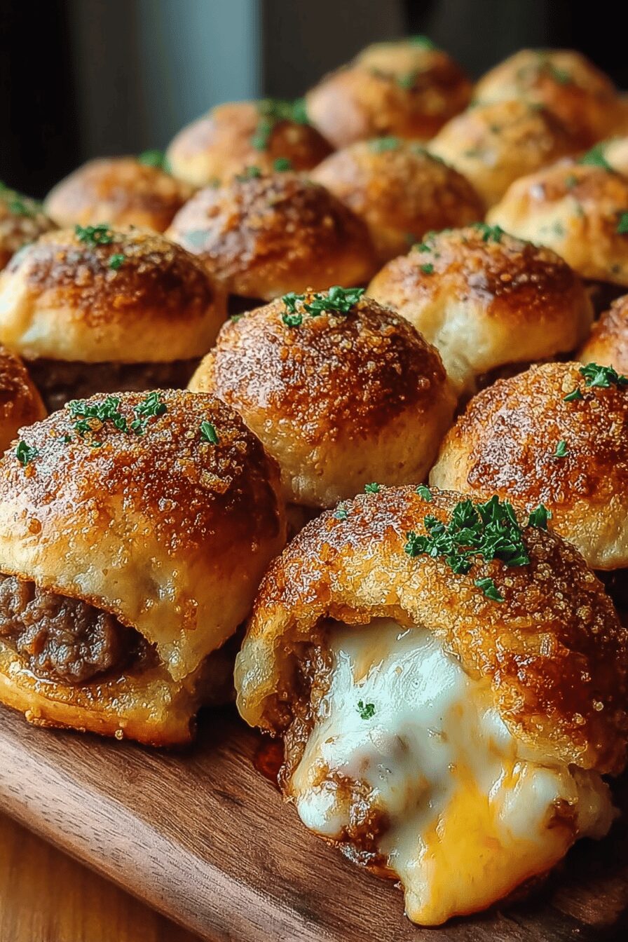 Garlic Parmesan Cheeseburger Bombs