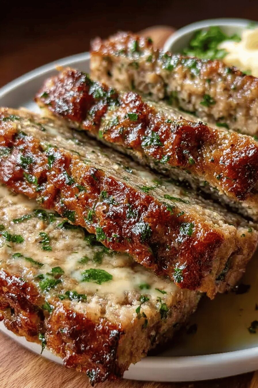 Garlic Parmesan Chicken Meatloaf