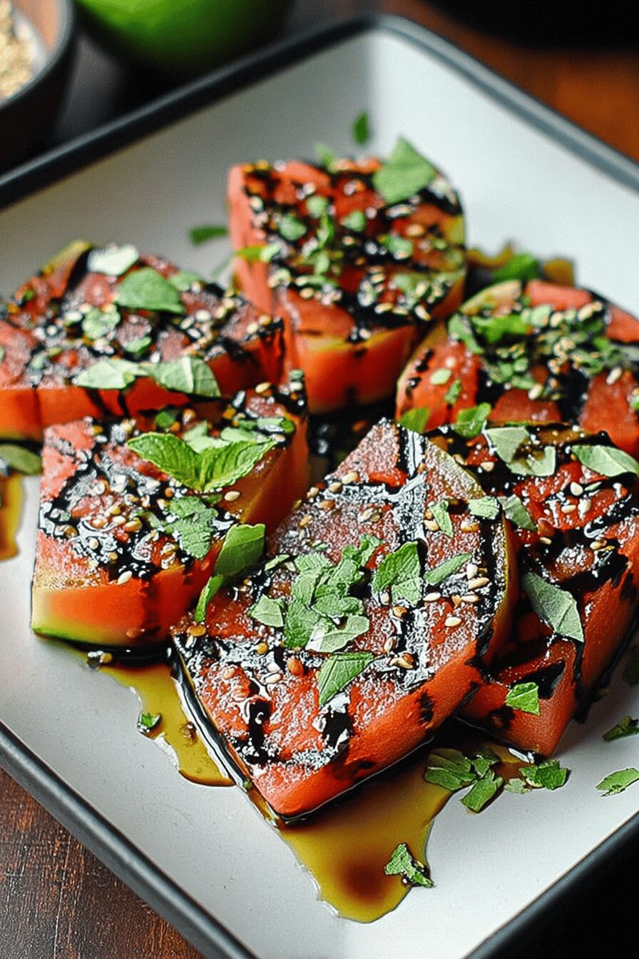 Grilled Watermelon Balsamic Glaze