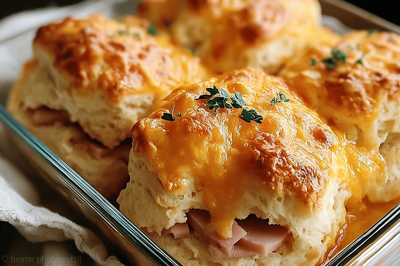 Ham Cheese Butter Swim Biscuits