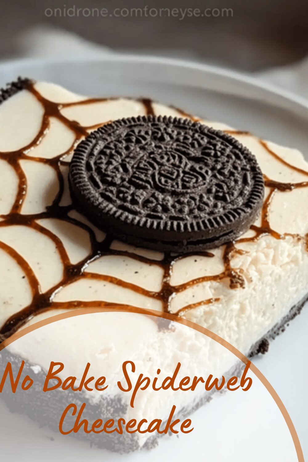 No Bake Spiderweb Cheesecake