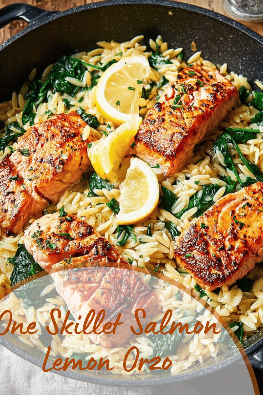 One Skillet Salmon Lemon Orzo