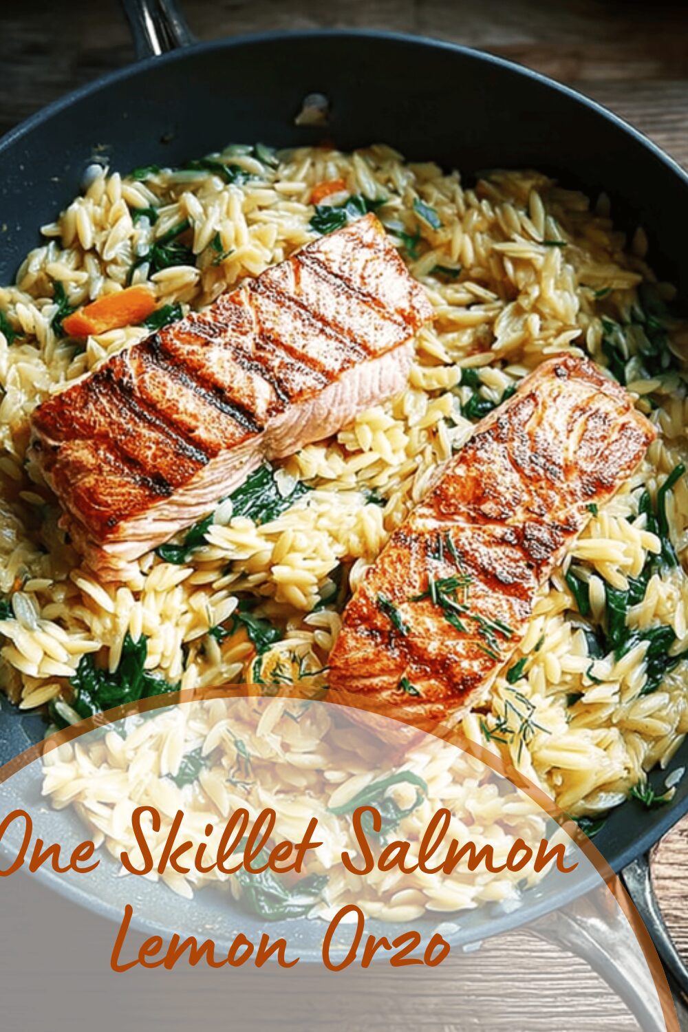One Skillet Salmon Lemon Orzo
