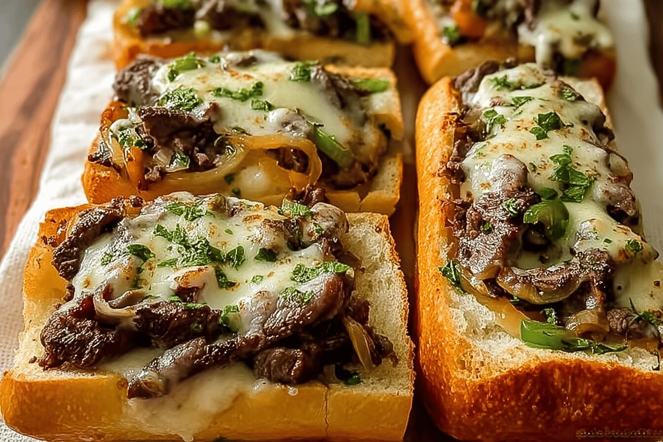 Philly Cheesesteak Cheesy Bread