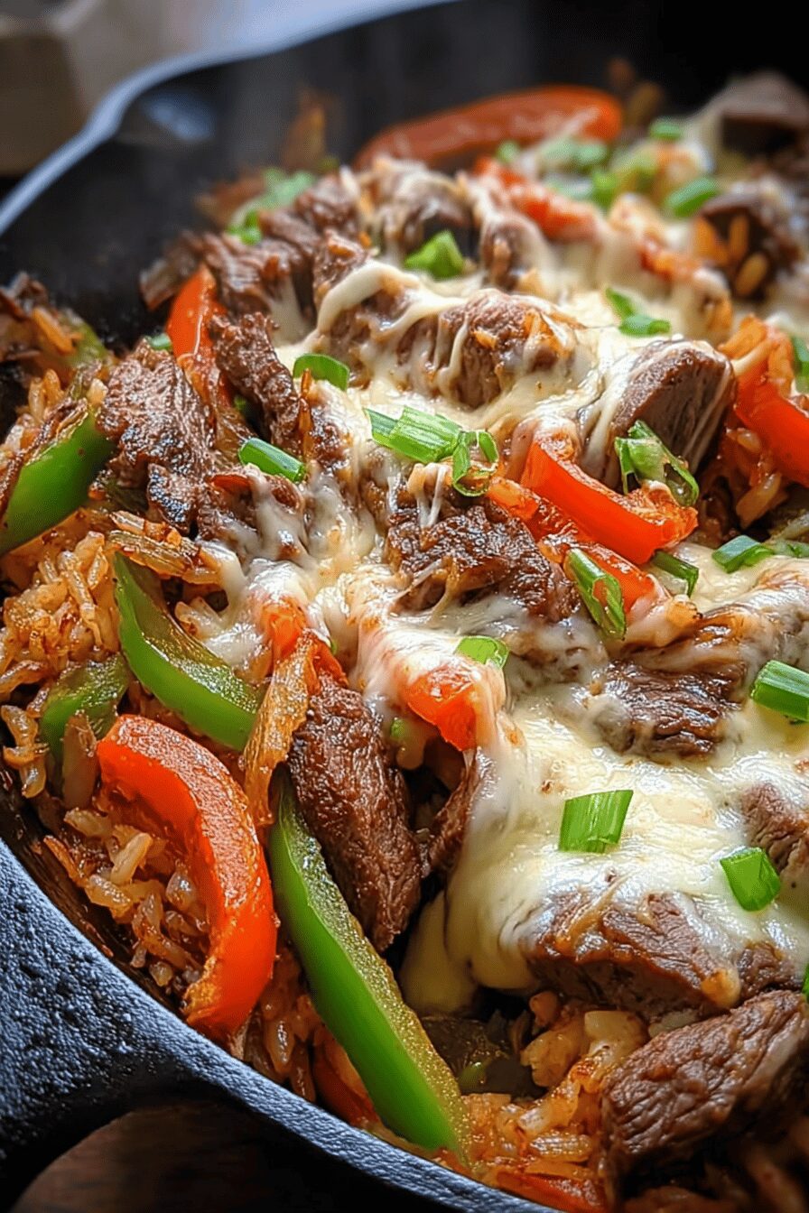 Queso Steak Fajita Skillet