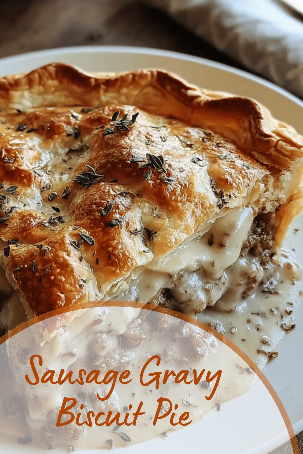 Sausage Gravy Biscuit Pie