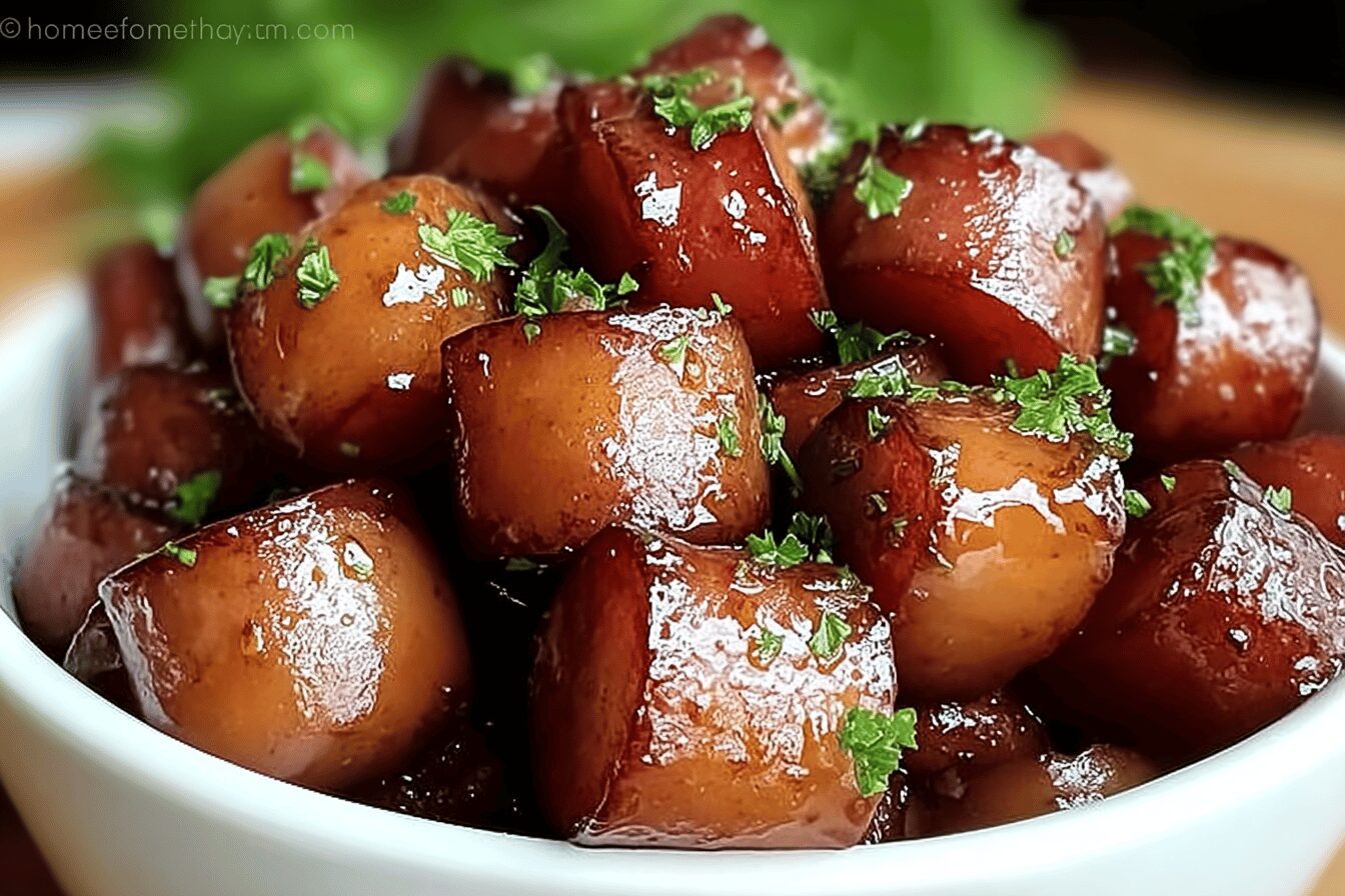 Slow Cooker Apple Kielbasa Bites
