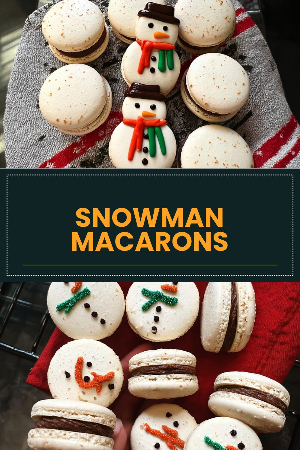 Snowman Macarons